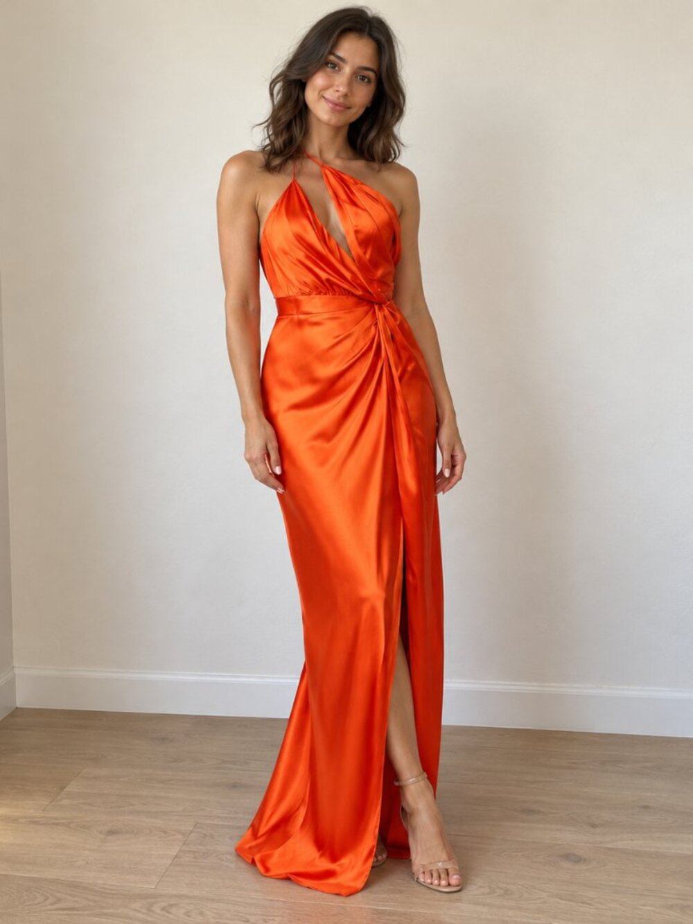 The Sei Asymmetrical Maxi Dress Orange Size 4 Worn Once